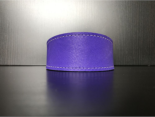 Lined Violet - Whippet Leather Collar - Size M